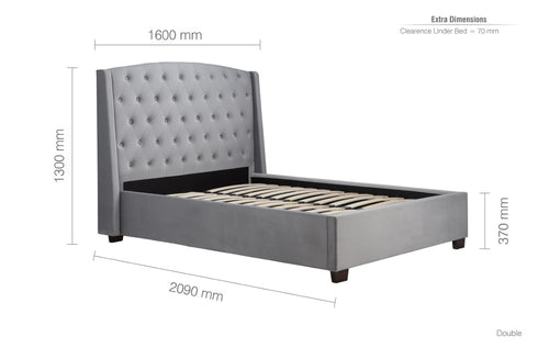 Balmoral Fabric Bed Grey Velvet